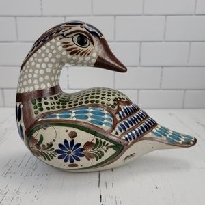 Folk Art Hand Painted Mexico Duck Figurine